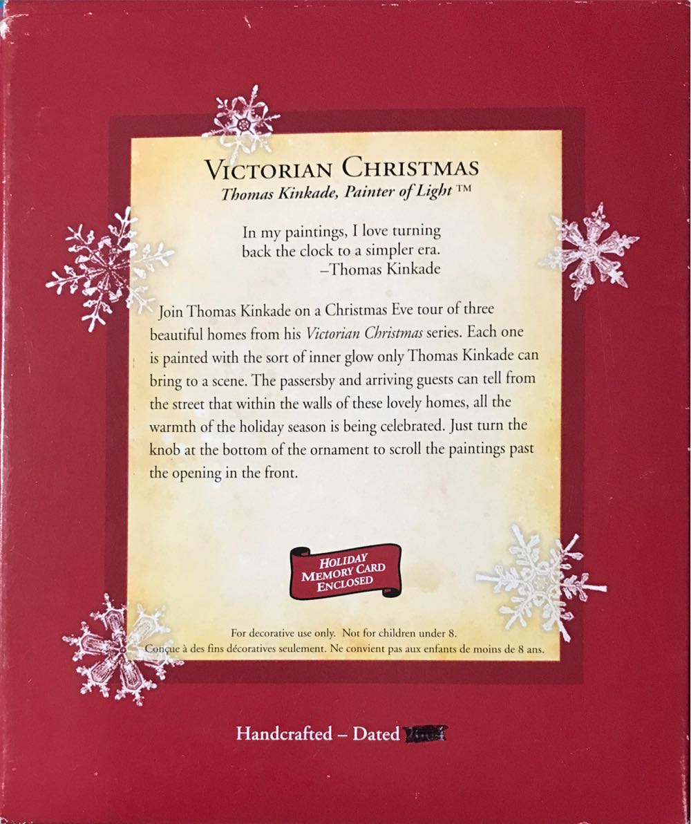 Thomas Kincade Victorian Christmas  (Thomas Kinkade) ornament collectible [Barcode 015012839777] - Main Image 2