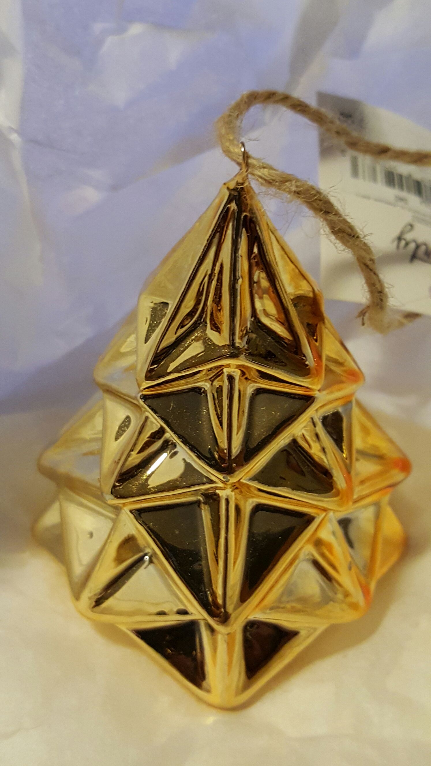 3D Gold Christmas Tree  (Botanical) ornament collectible [Barcode 009317112383] - Main Image 1