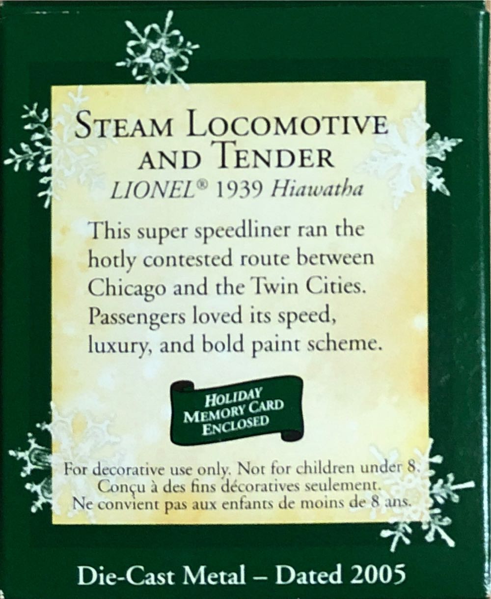 Steam Locomotive and Tender - Lionel Train Miniature (Trains, Mini) ornament collectible [Barcode 015012848540] - Main Image 2