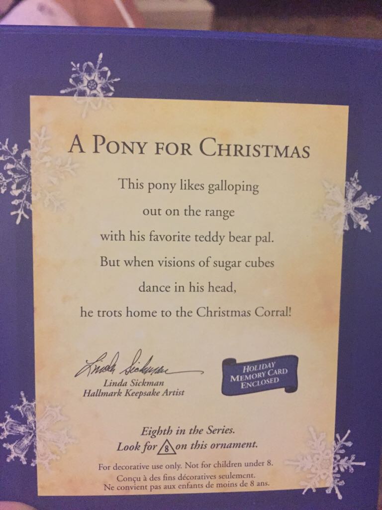 A Pony For Christmas #8 (2005) - A Pony For Christmas (Horse) ornament collectible [Barcode 015012848731] - Main Image 2