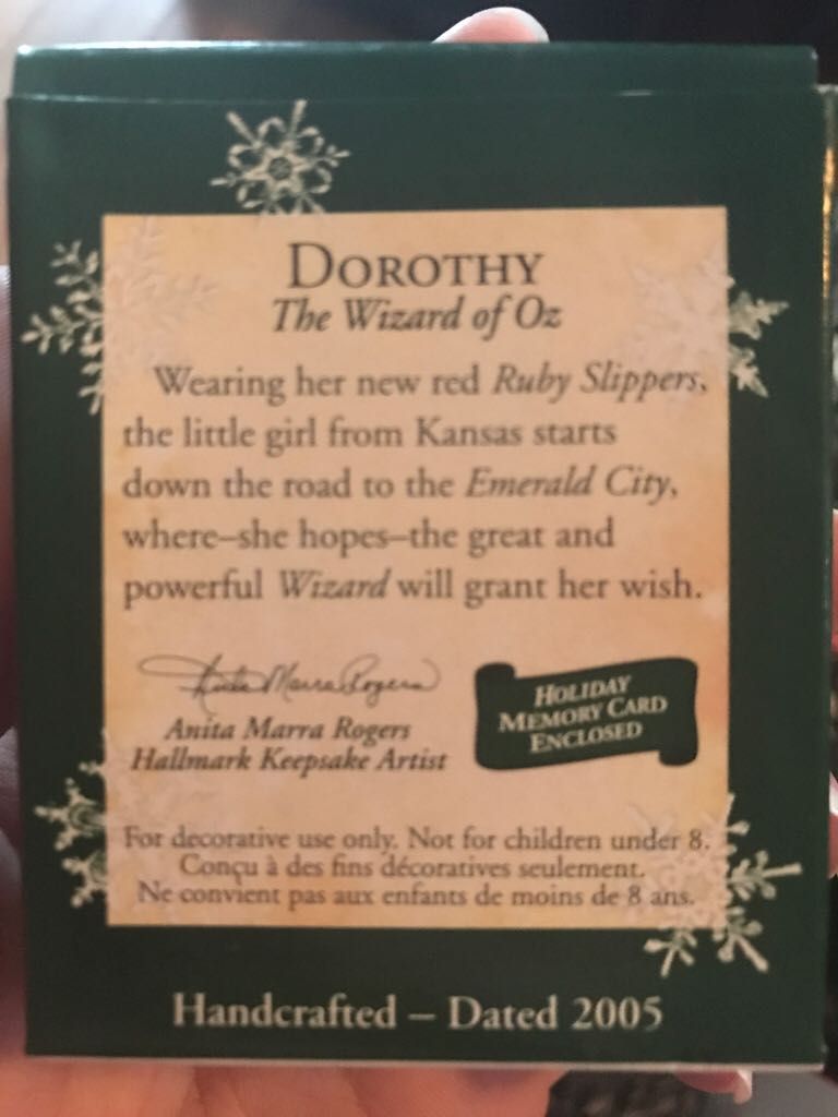 Dorothy  - Keepsake Miniature (The Wizard Of Oz) ornament collectible [Barcode 015012849691] - Main Image 2