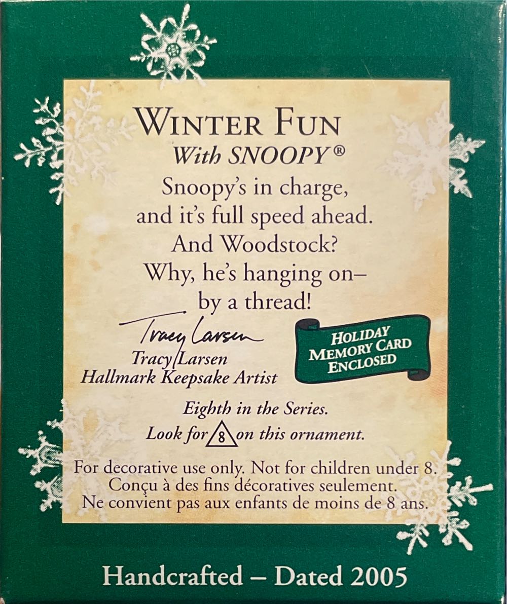 Miniature Peanuts Winter Fun With Snoopy #8 (2005) 🐶 - Winter Fun With Snoopy (Peanuts Miniature) ornament collectible [Barcode 015012851885] - Main Image 2
