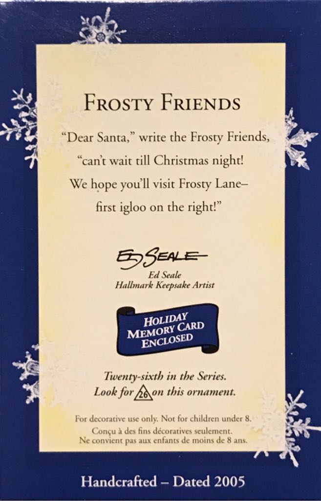Frosty Friends #26  - Frosty Friends (Frosty Friends) ornament collectible [Barcode 015012851892] - Main Image 2