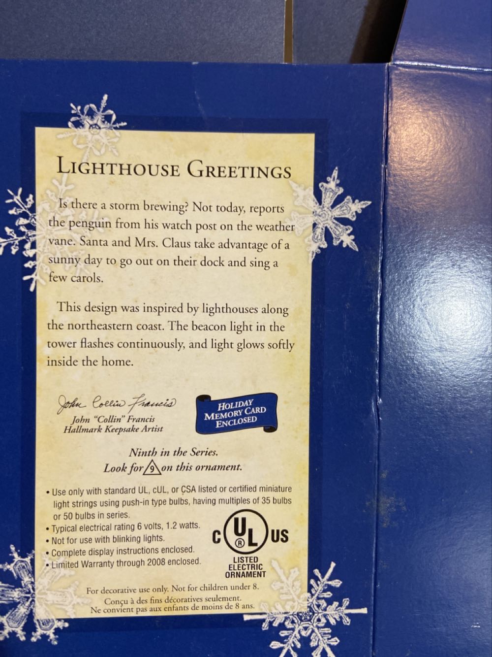 Lighthouse Greetings - Lighthouse Greetings (Collector’s Series) ornament collectible [Barcode 015012852981] - Main Image 3