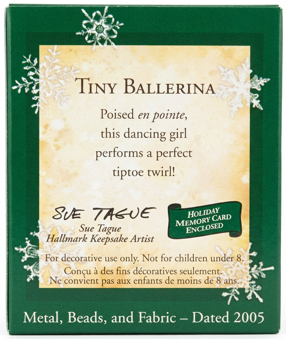 Tiny Ballerina - Keepsake Miniature ornament collectible [Barcode 015012854138] - Main Image 2