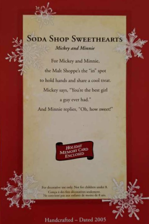 Soda Shop Sweethearts - Disney - Mickey and Minnie (Mickey And Minnie) ornament collectible [Barcode 015012857719] - Main Image 2