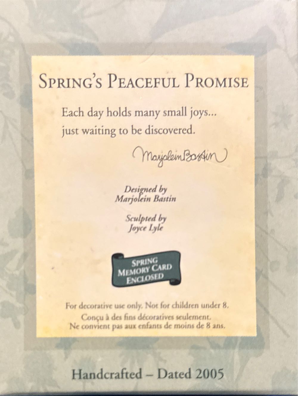 Spring’s Peaceful Promise - Natures Sketchbook (Marjolein Bastin) ornament collectible [Barcode 015012858242] - Main Image 3
