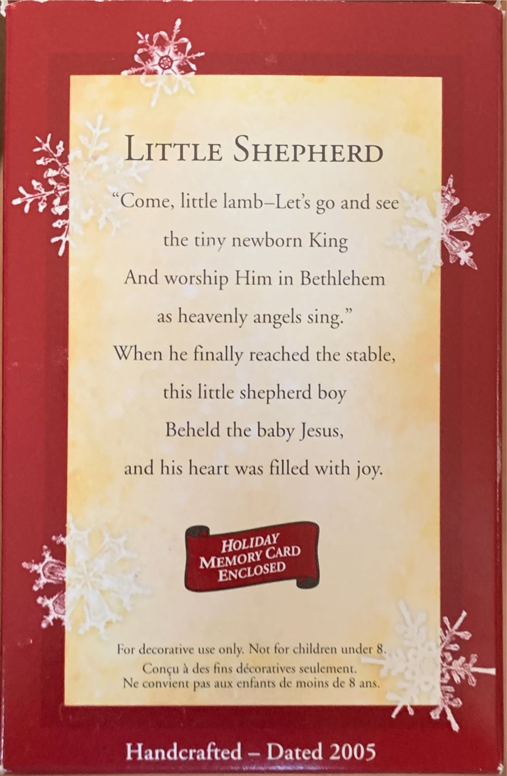 Little Shepherd  - Nativity (DaySpring) ornament collectible [Barcode 015012858365] - Main Image 2