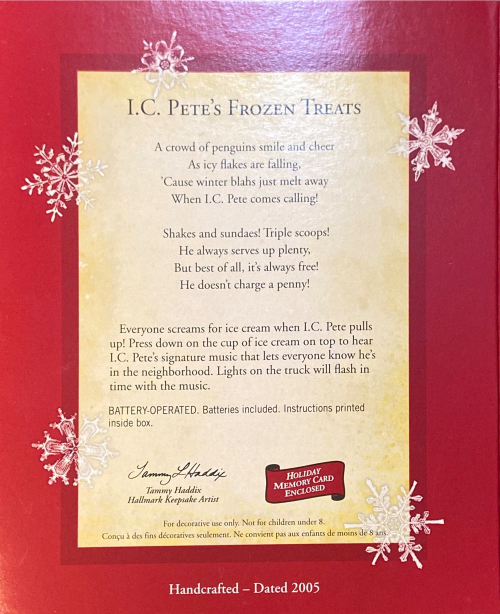 I. C. Pete’s Frozen Treats - Magic Sound & Light (Keepsake Ornament) ornament collectible [Barcode 015012860276] - Main Image 3