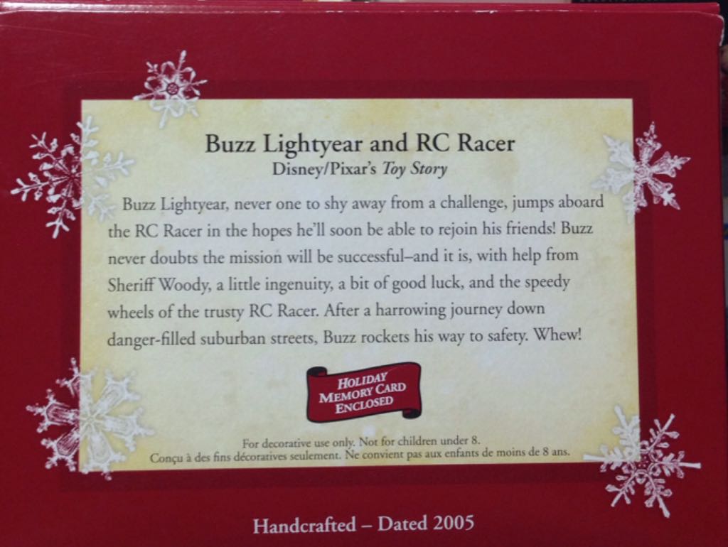 Buzz Lightyear And RC Racer - Disney Pixar Toy Story (Disney) ornament collectible [Barcode 015012864557] - Main Image 2