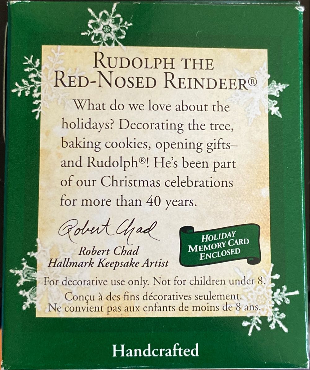 Miniature Rudolph The Red-Nosed Reindeer - Rudolph Miniature (Rudolph) ornament collectible [Barcode 015012865103] - Main Image 3
