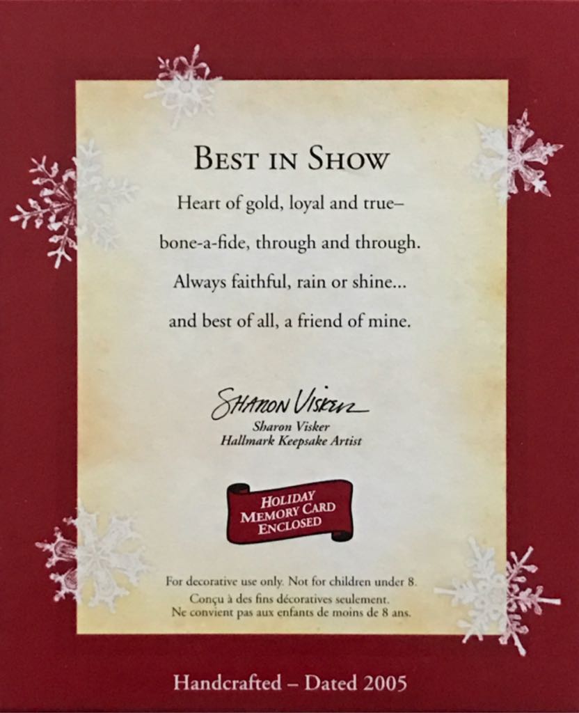 Best In Show - Frame - Dog (Dog Frame) ornament collectible [Barcode 015012865943] - Main Image 2