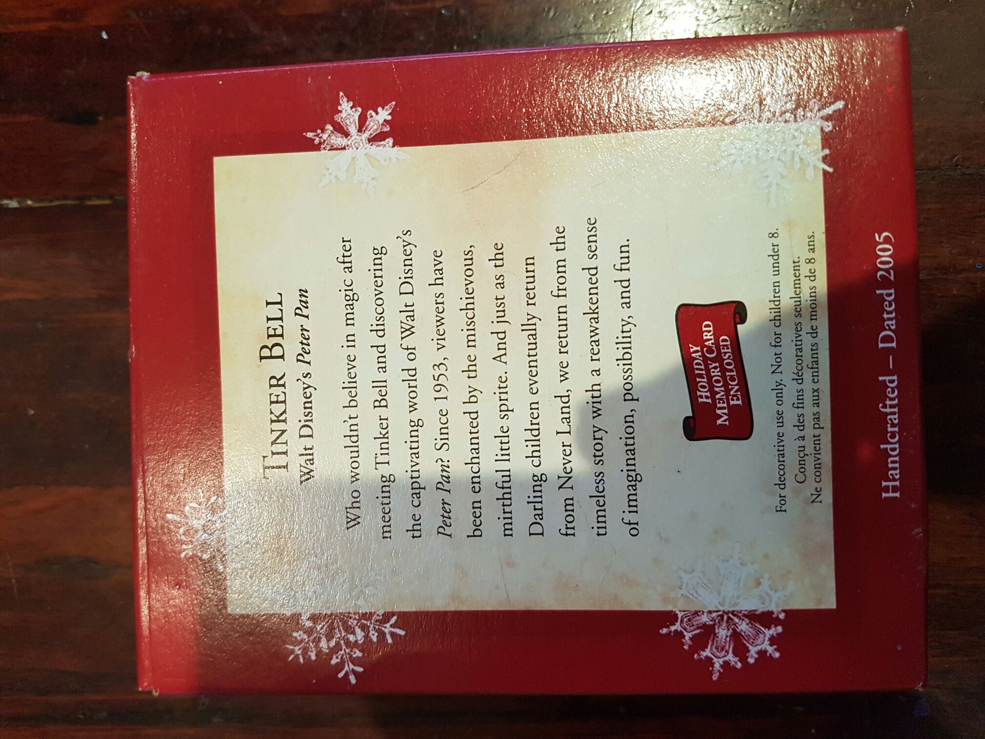 Tinker Bell On Block - Peter Pan (Disney) ornament collectible [Barcode 015012869644] - Main Image 2