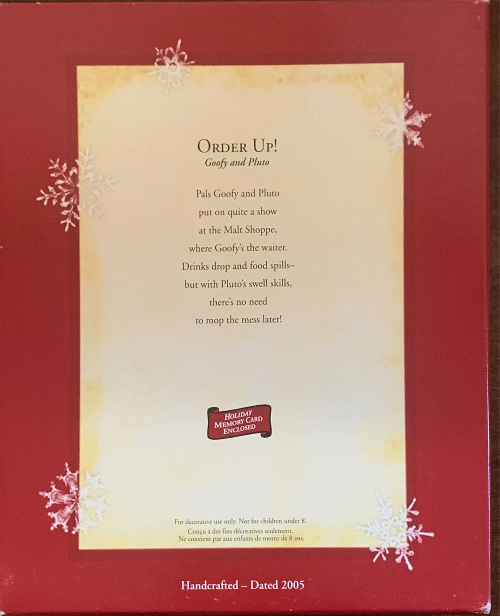 Order Up! - Disney - Goofy and Pluto (Goofy And Pluto) ornament collectible [Barcode 015012880304] - Main Image 2