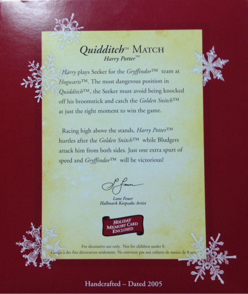 Harry Potter:  Quidditch Match - Harry Potter (Harry Potter) ornament collectible [Barcode 015012884975] - Main Image 2