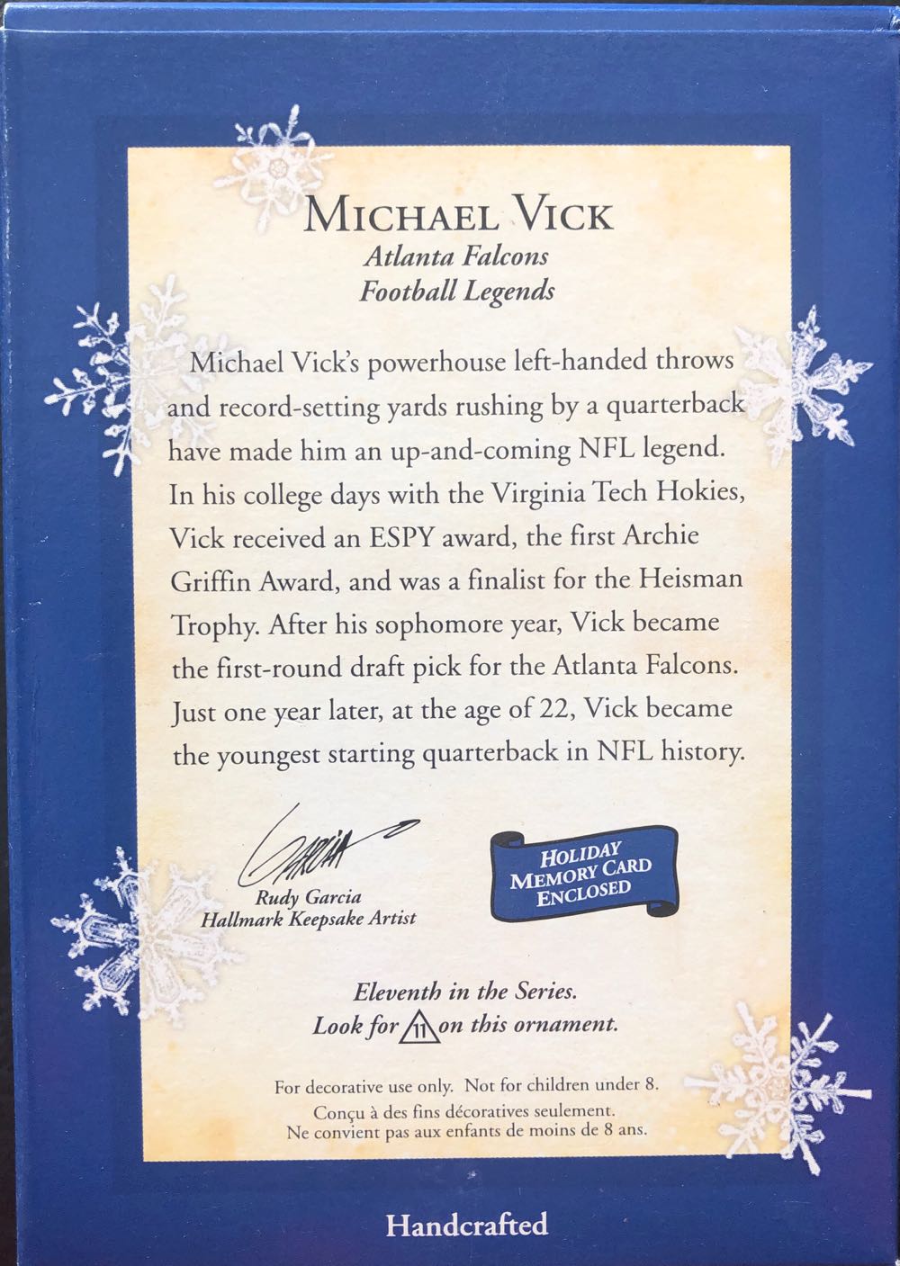 #11 Michael Vick - Football Legends (Football) ornament collectible [Barcode 015012885767] - Main Image 2