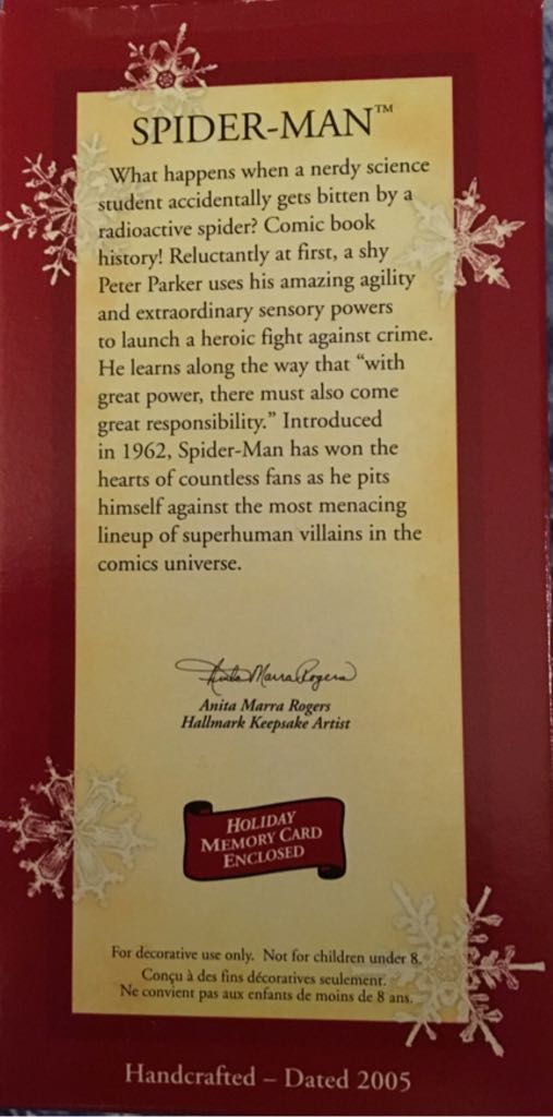 Spider-Man - Comic Book Heroes (Marvel Superheroes) ornament collectible [Barcode 015012888249] - Main Image 2