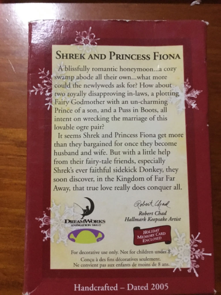 Shrek And Princess Fiona - Shrek (DreamWorks Animation) ornament collectible [Barcode 015012888393] - Main Image 2