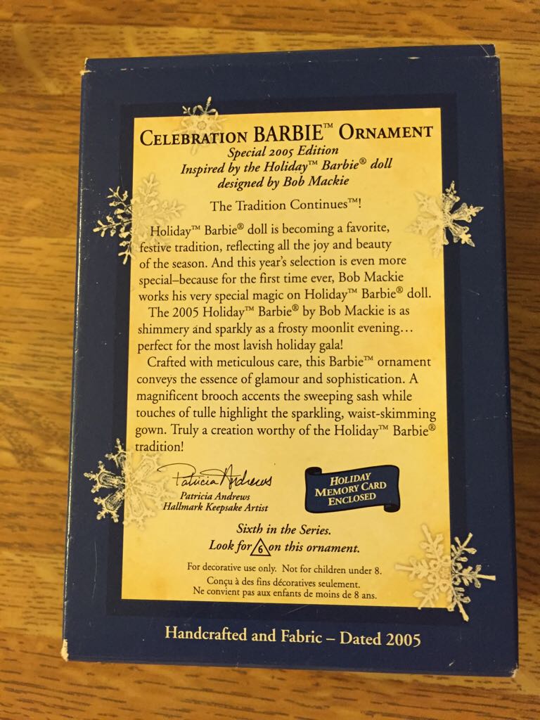 Barbie Celebration #6 2005 - Celebration Barbie Ornament Series (Barbie) ornament collectible [Barcode 015012889871] - Main Image 2