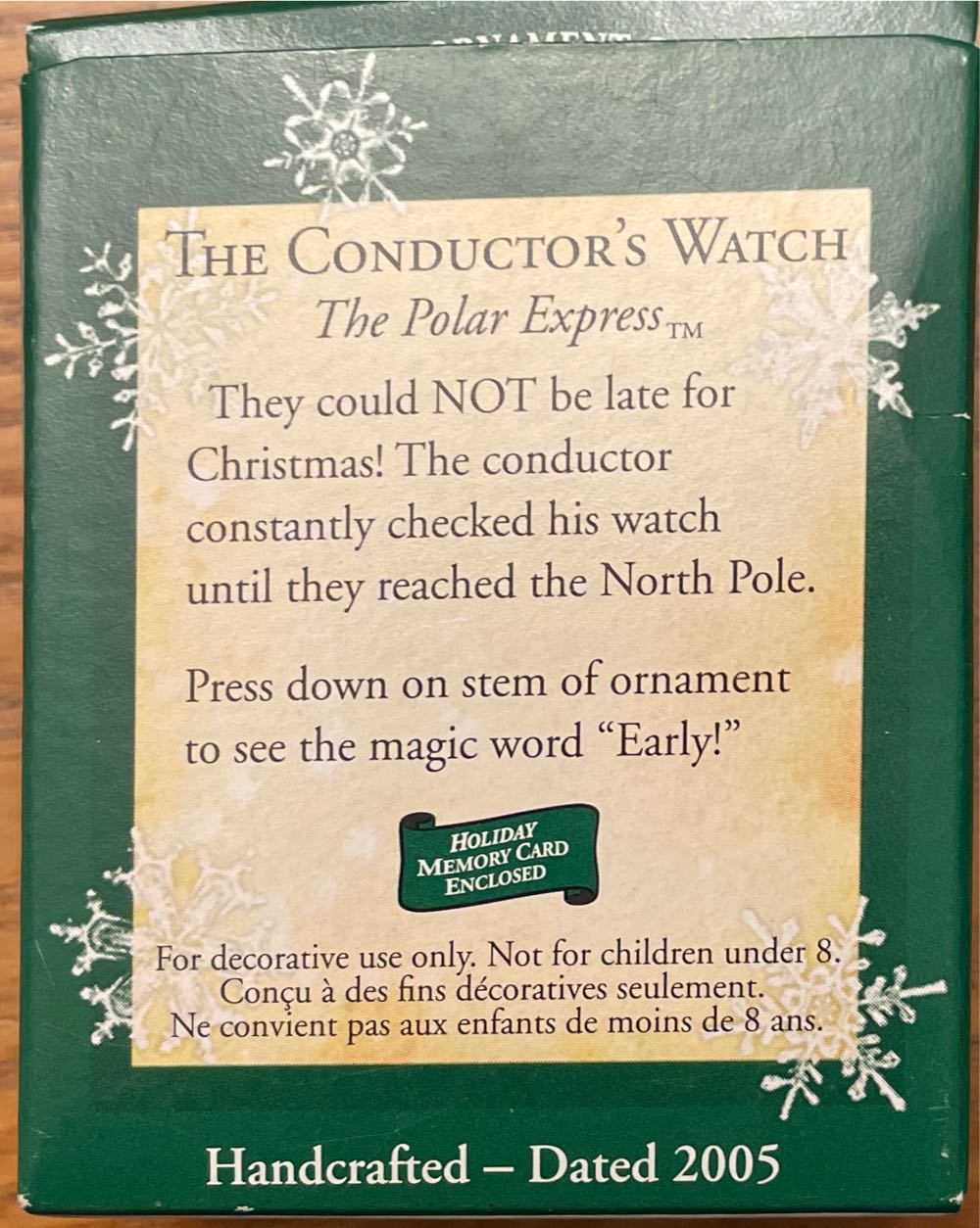 The Conductor’s Watch - The Polar Express (Miniature) ornament collectible [Barcode 015012889901] - Main Image 3