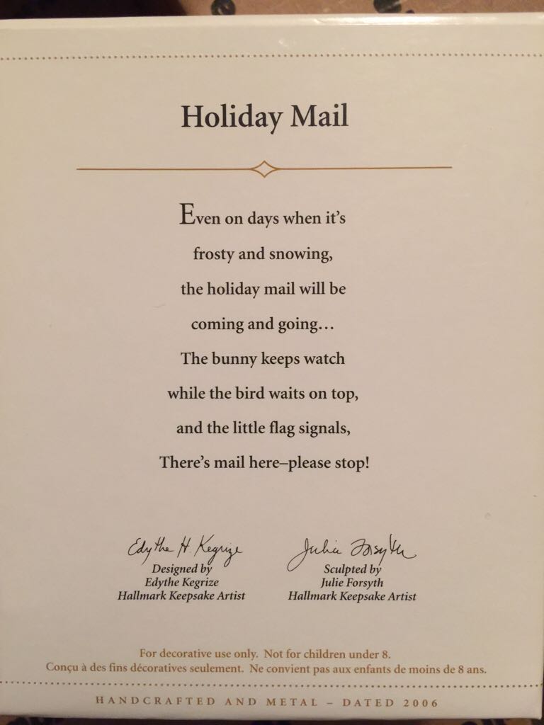 Holiday Mail Exclusive VIP Holiday Gift 2006 - Mailbox (Mailbox) ornament collectible [Barcode 015012910230] - Main Image 2