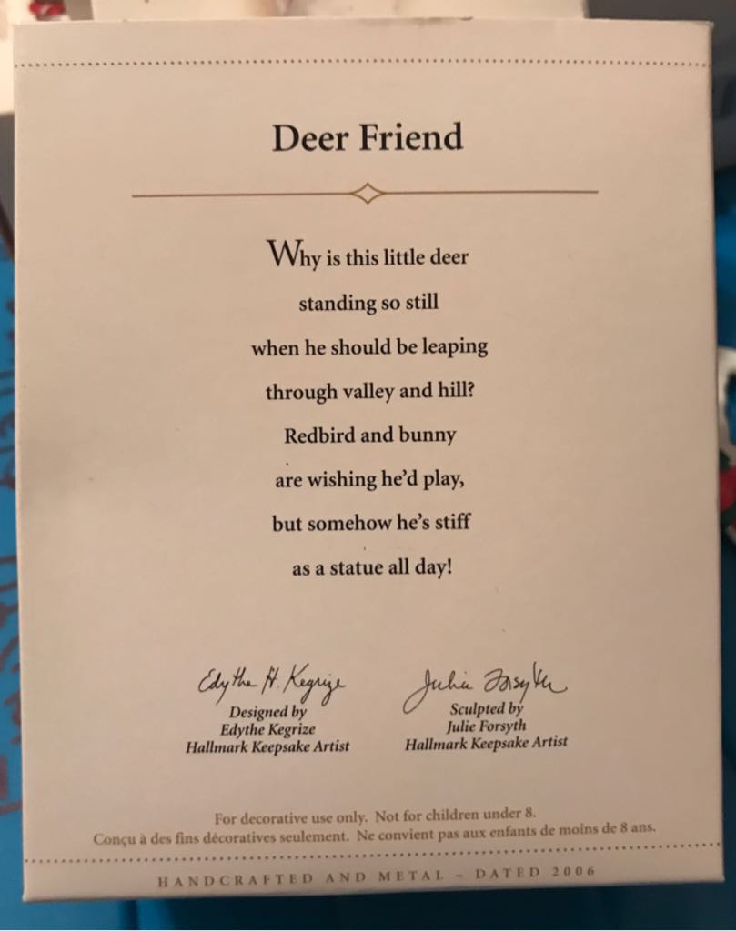 Deer Friend - Reindeer (Animals) ornament collectible [Barcode 015012910254] - Main Image 2