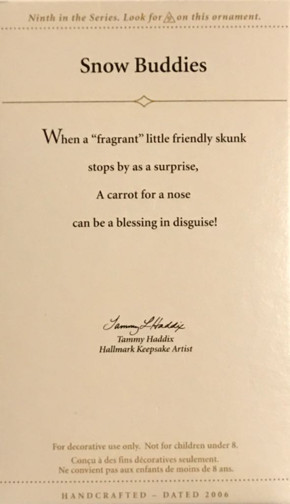 Snow Buddies 2006 - 9th In Series (Snow Buddies) ornament collectible [Barcode 015012910346] - Main Image 2