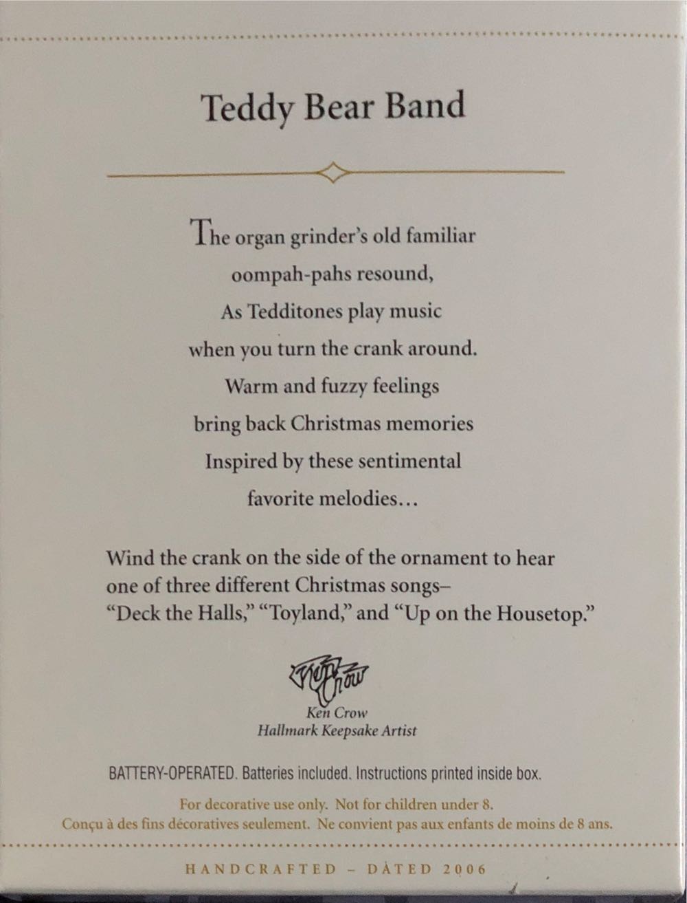 Teddy Bear Band - Magic Motion, Music,and Light (Music Machine) ornament collectible [Barcode 015012910698] - Main Image 2