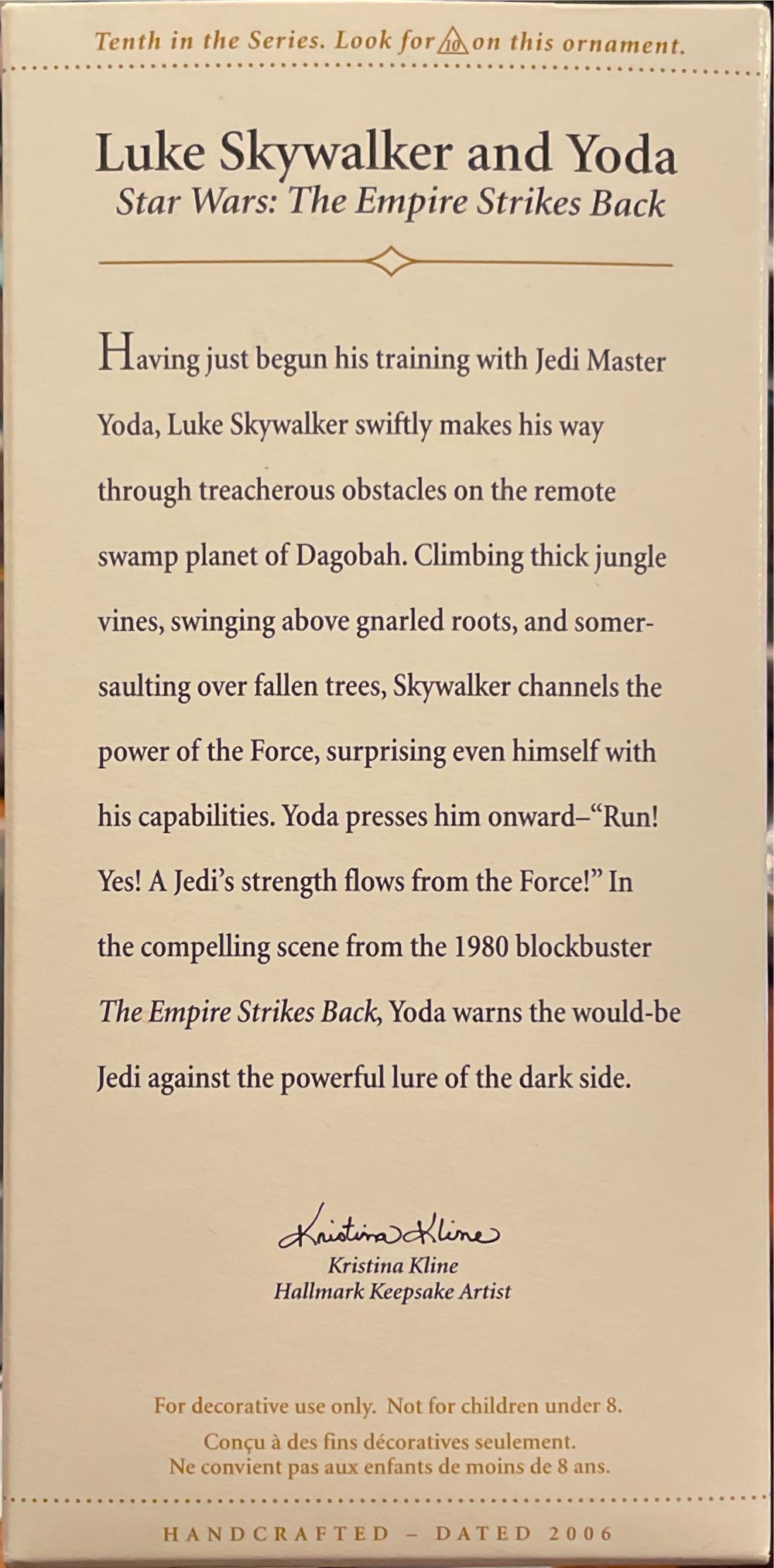 Luke Skywalker & Yoda (10th in Series) - Star Wars (Star Wars Series) ornament collectible [Barcode 015012911244] - Main Image 2