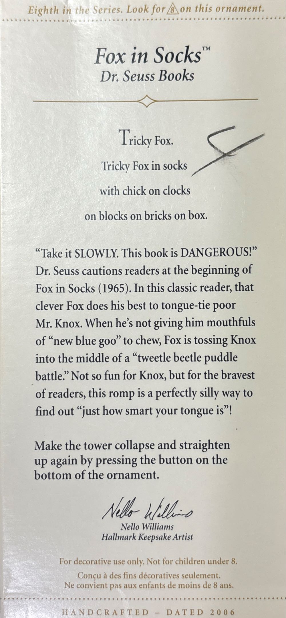 Fox In Socks - Dr. Seuss Books (Books) ornament collectible [Barcode 015012915877] - Main Image 4