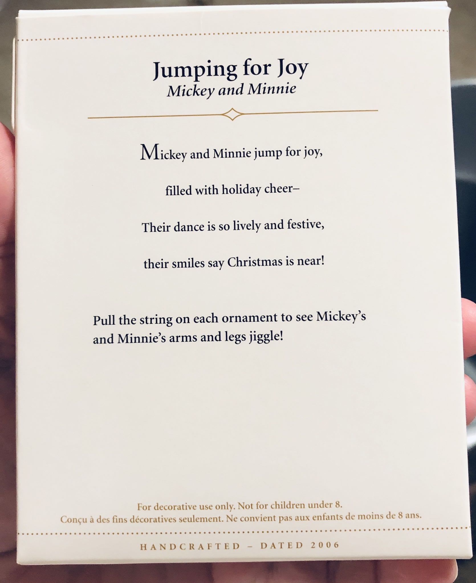 Jumping for Joy - Miniatures (Disney’s Mickey Mouse & Minnie Mouse) ornament collectible [Barcode 015012917529] - Main Image 3