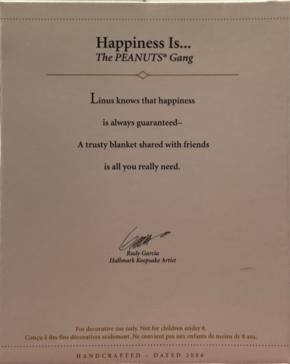 Happiness Is... - Happiness Is... (The Peanuts Gang) ornament collectible [Barcode 015012917536] - Main Image 3