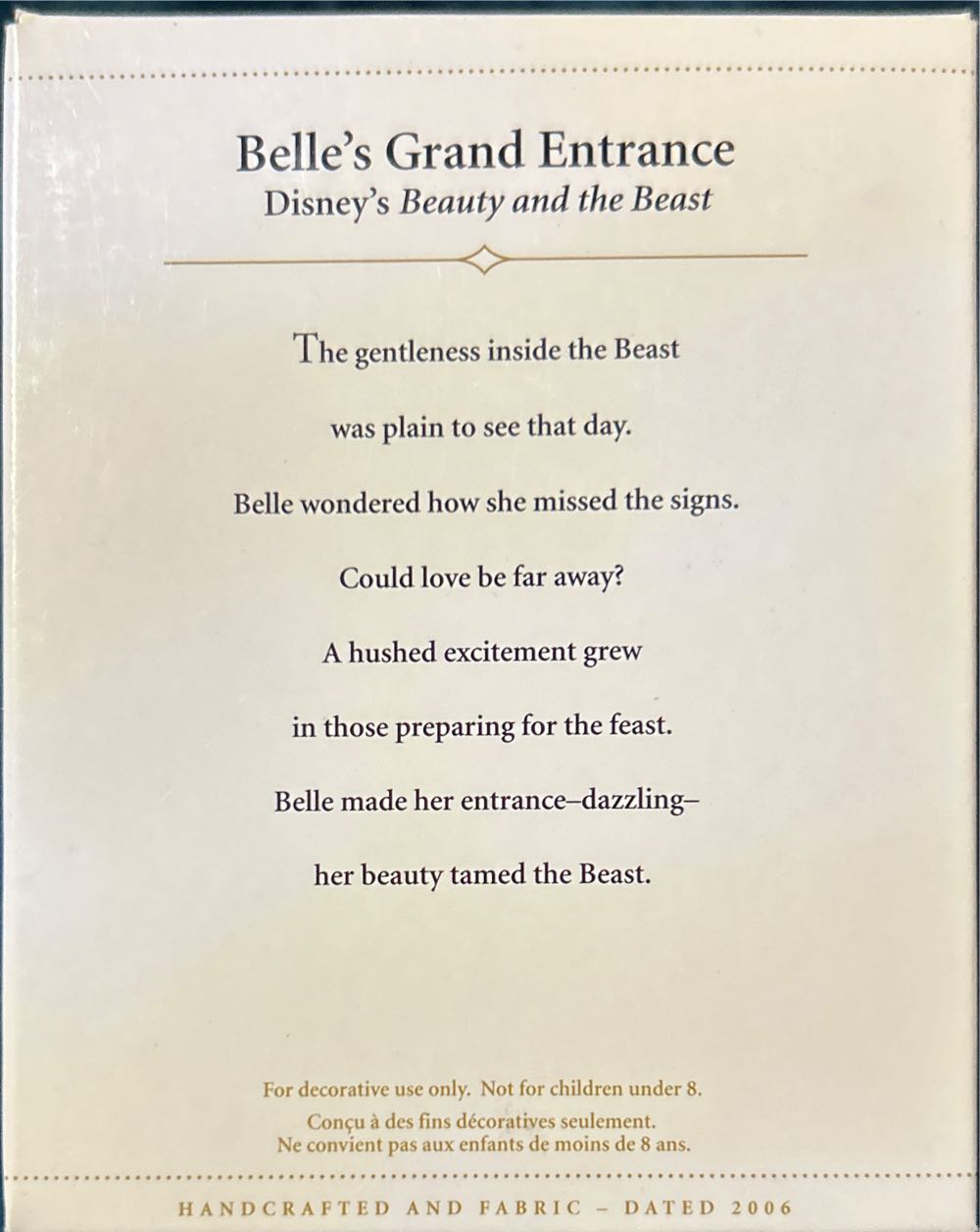 Belle’s Grand Entrance Beauty And The Beast - Beauty and the Beast (Disney) ornament collectible [Barcode 015012917574] - Main Image 2
