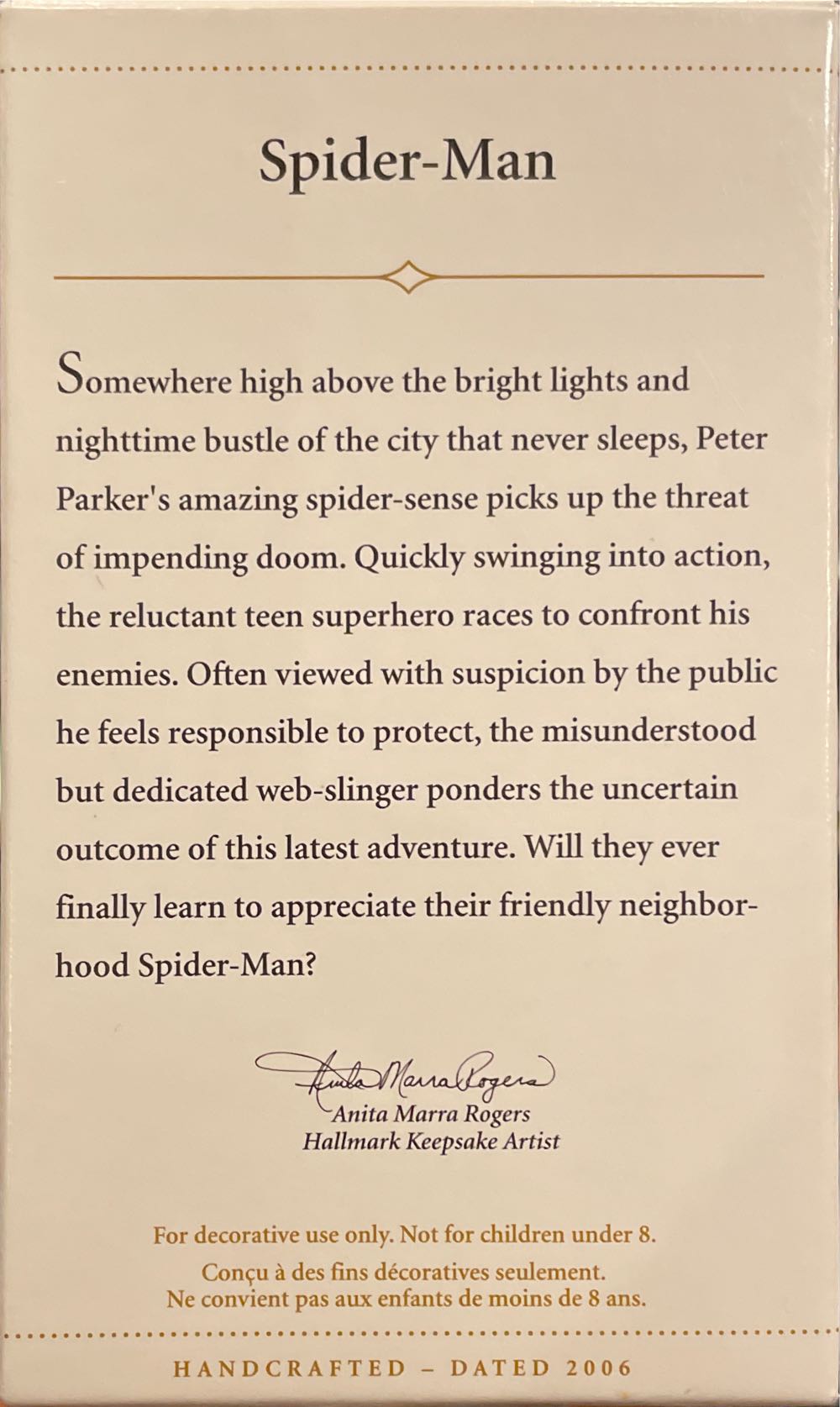 Spider-Man - The Amazing Spider-Man (Marvel Super Heroes) ornament collectible [Barcode 015012919868] - Main Image 2