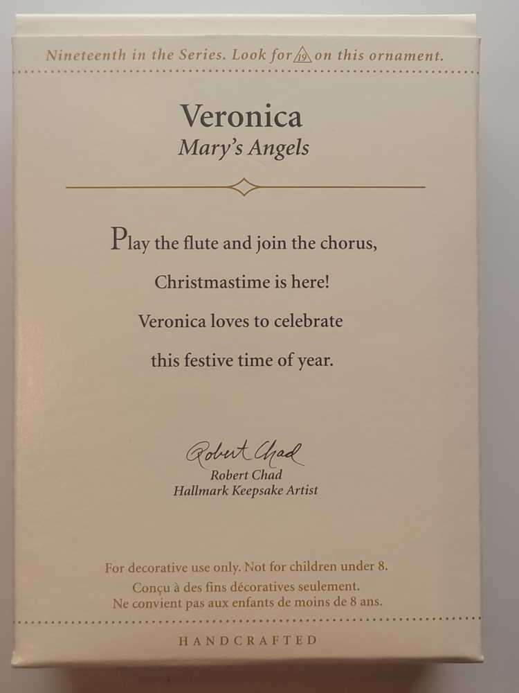 Mary’s Angels #19 Veronica (2006) - Mary’s Angels (19th In Series: Veronica) ornament collectible [Barcode 015012923698] - Main Image 3