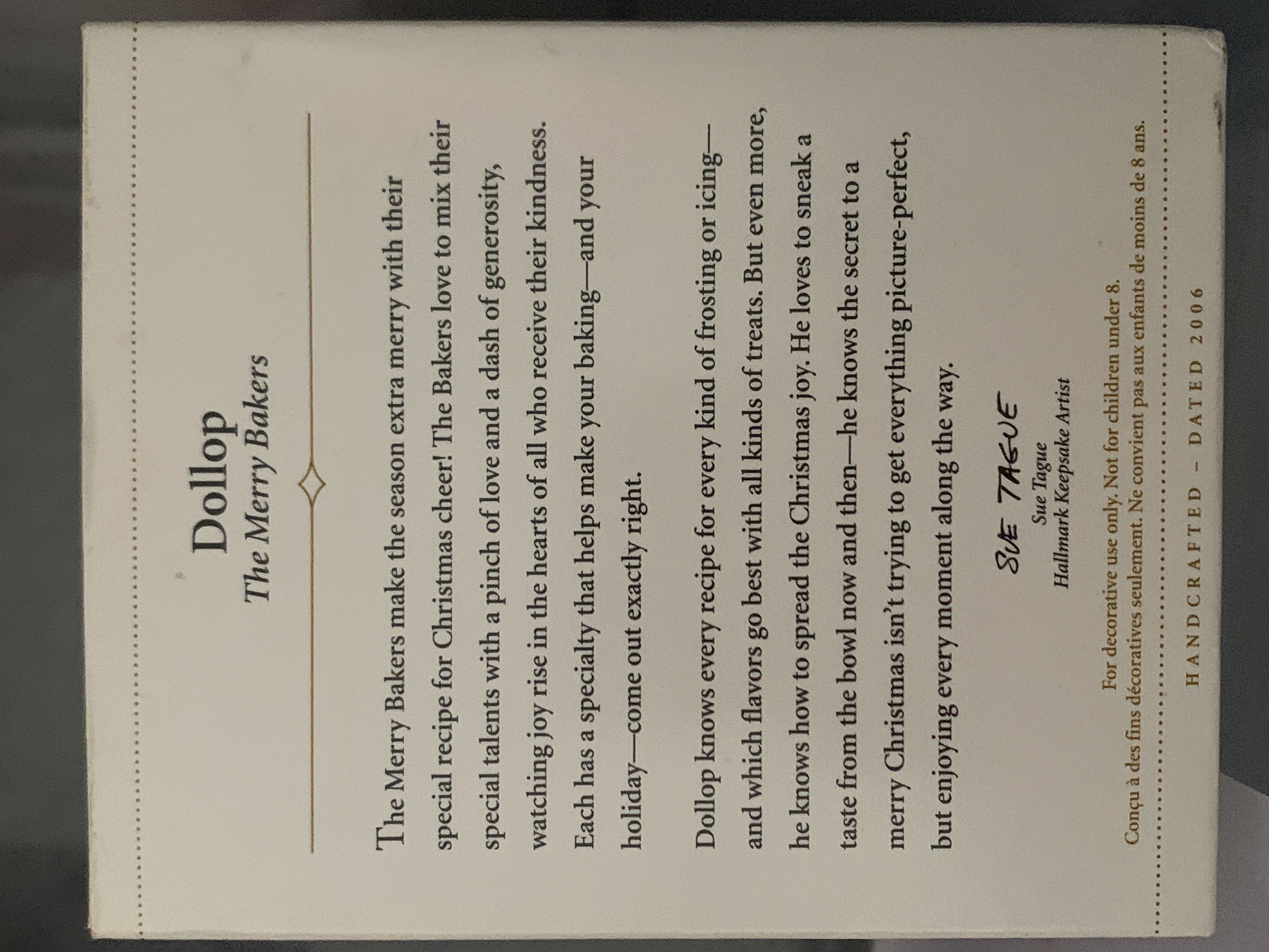 Dollop - Merry Bakers (The Merry Bakers) ornament collectible [Barcode 015012926569] - Main Image 2