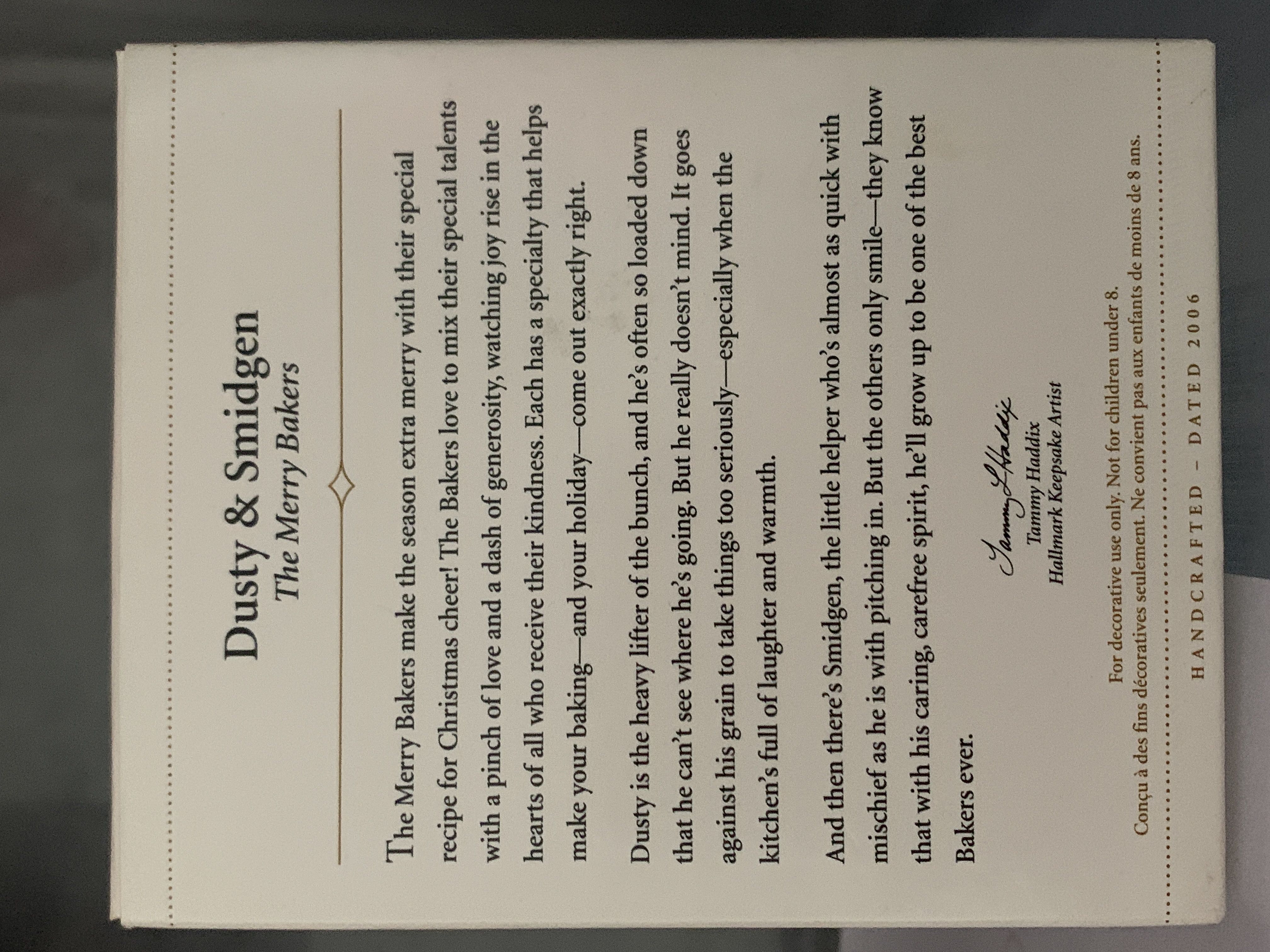 Dusty & Smidgen  - The Merry Bakers (Food.) ornament collectible [Barcode 015012926590] - Main Image 2