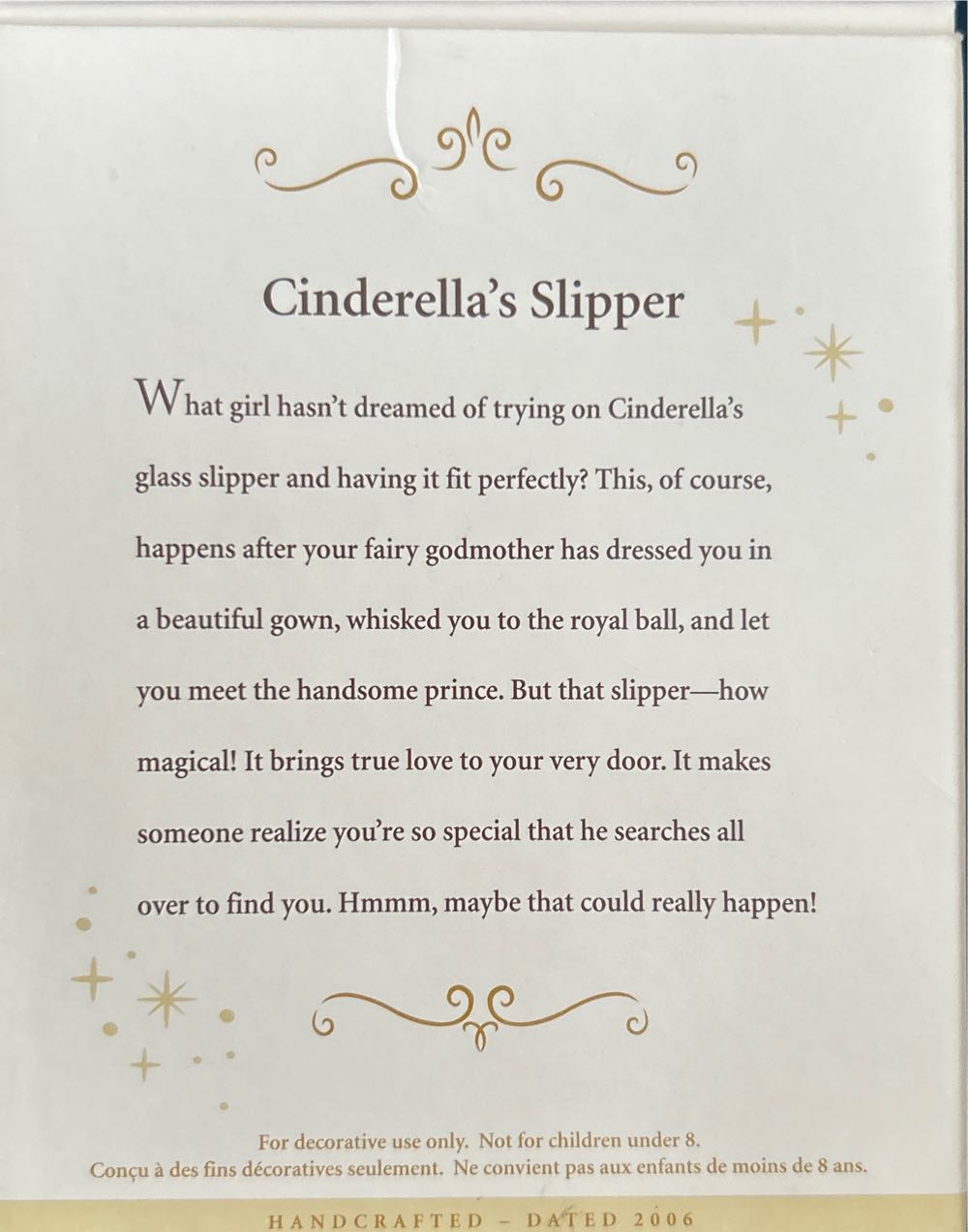 Cinderella’s Slipper - Disney Princess Cinderella (Disney) ornament collectible [Barcode 015012930511] - Main Image 3