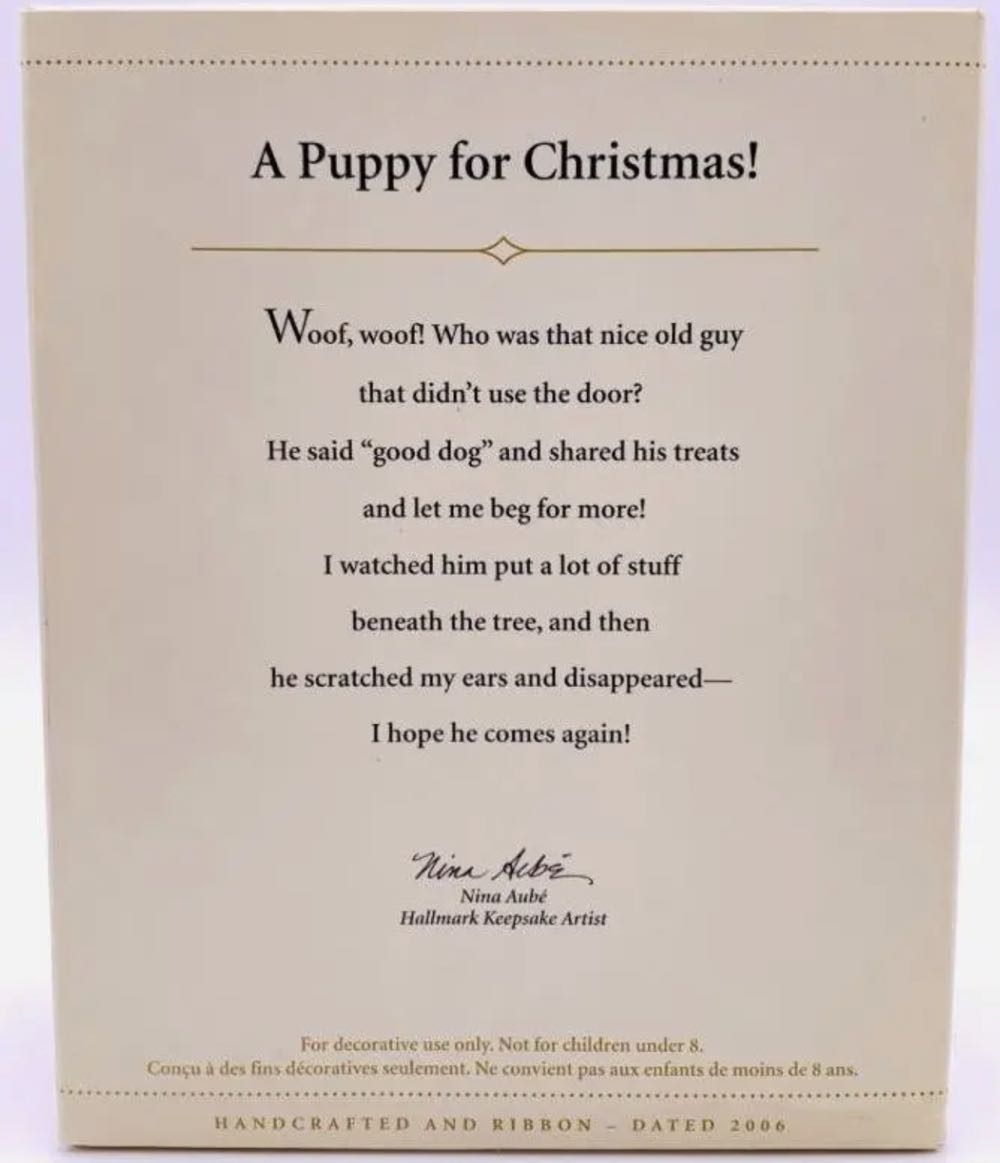 A Puppy For Christmas! - Puppy (Dogs) ornament collectible [Barcode 015012941890] - Main Image 3