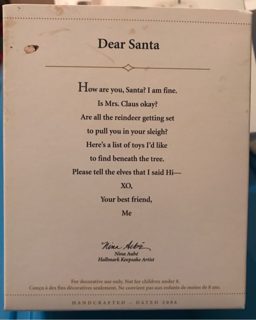 CC’06 Dear Santa - Crayola (Crayola) ornament collectible [Barcode 015012944464] - Main Image 2