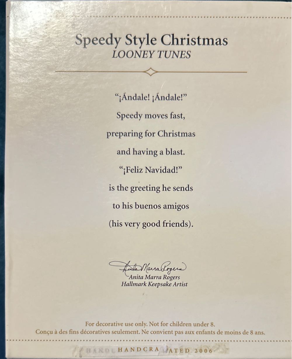 Feliz Navidad Looney Tunes Speedy Style Christmas 🐻 - Looney Tunes (Looney Tunes) ornament collectible [Barcode 015012945027] - Main Image 2