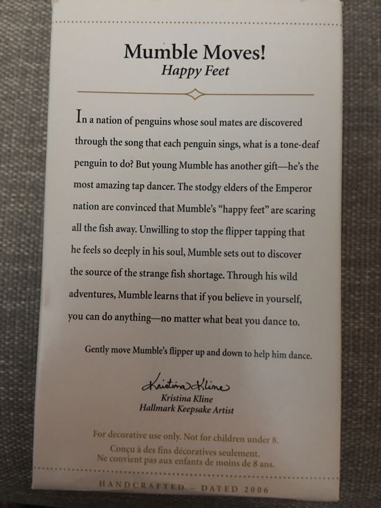 Mumble Moves! Happy Feet - Disney (Happy Feet) ornament collectible [Barcode 015012946277] - Main Image 2