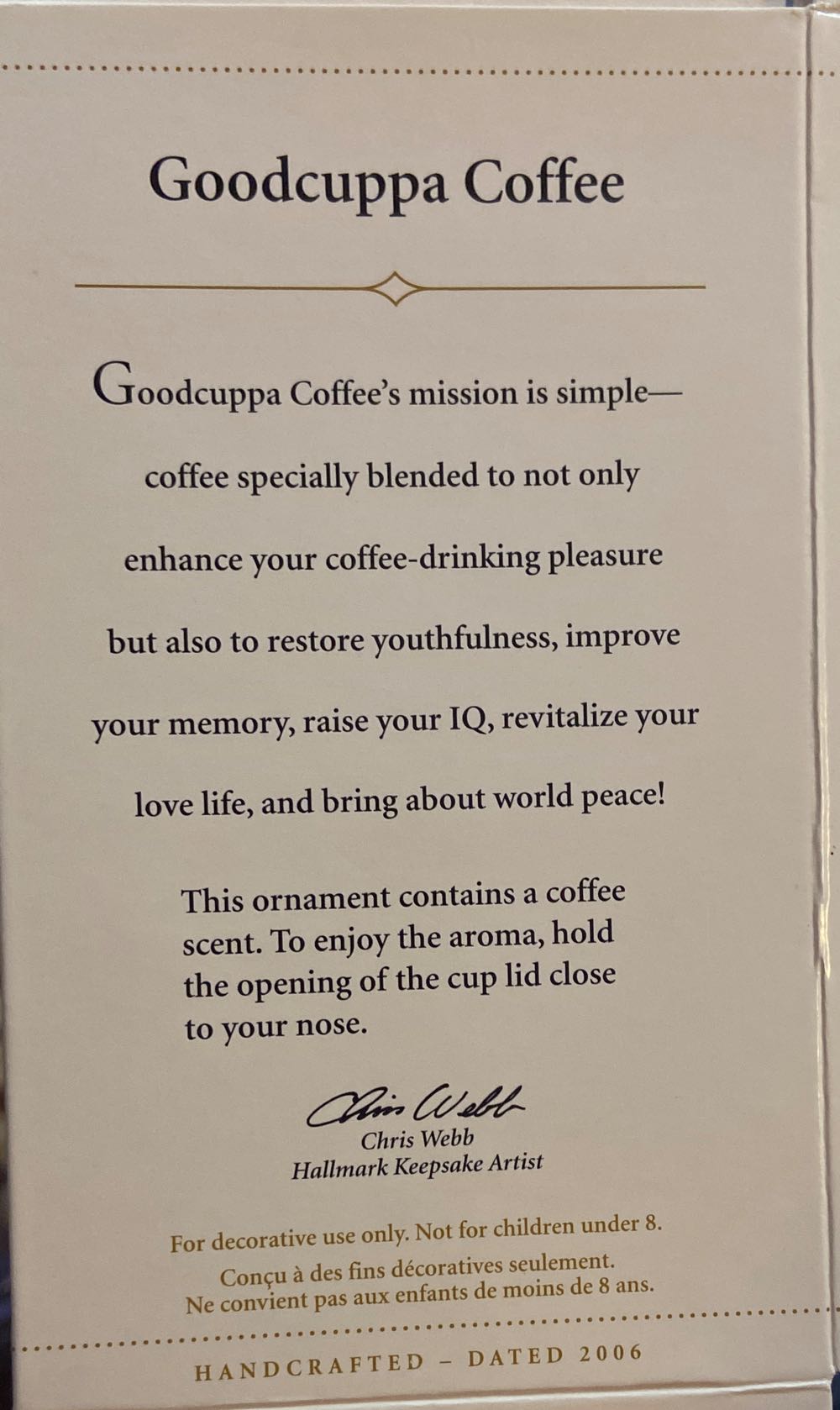 Goodcuppa Coffee* - Coffee (Coffee) ornament collectible [Barcode 015012954173] - Main Image 2