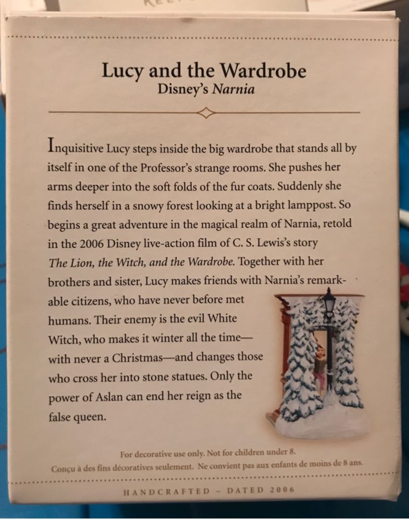 Lucy And The Wardrobe - Disney’s Narnia (Movies) ornament collectible [Barcode 015012955552] - Main Image 2