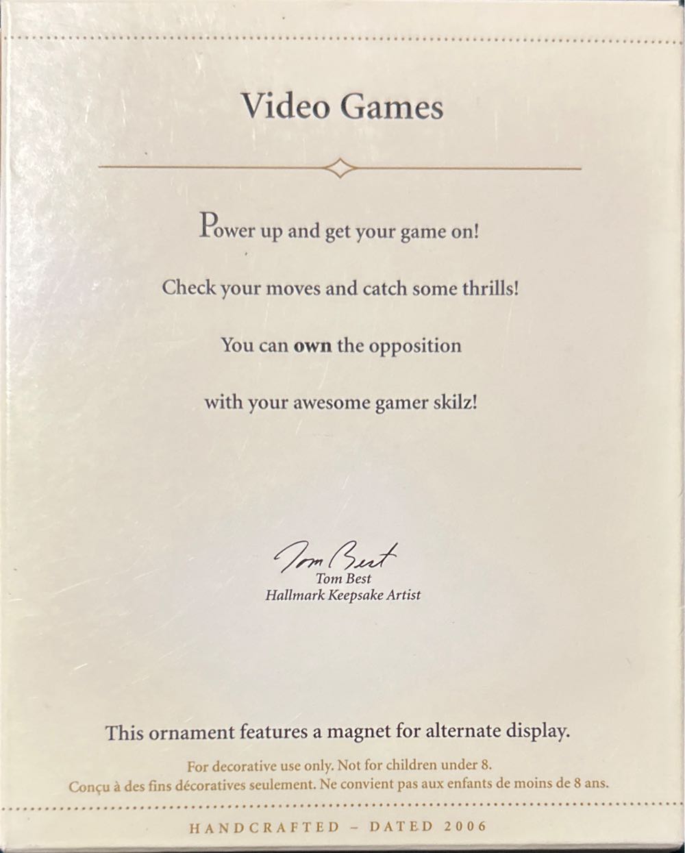 Video Games  (Keepsake) ornament collectible [Barcode 015012957983] - Main Image 2