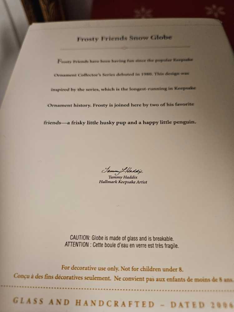 Frosty Friends 2006 Globe - Frosty Friends (Frosty Friends) ornament collectible [Barcode 015012958508] - Main Image 3