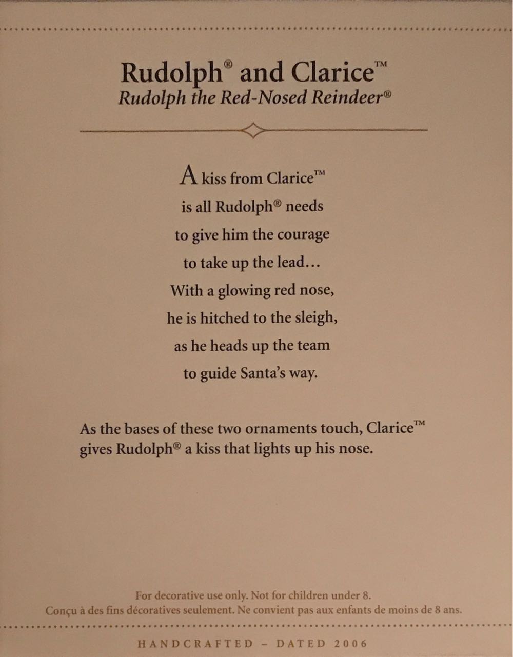 Rudolph And Clarice - Rudolph The Red Nose Reindeer (Television) ornament collectible [Barcode 015012964202] - Main Image 2