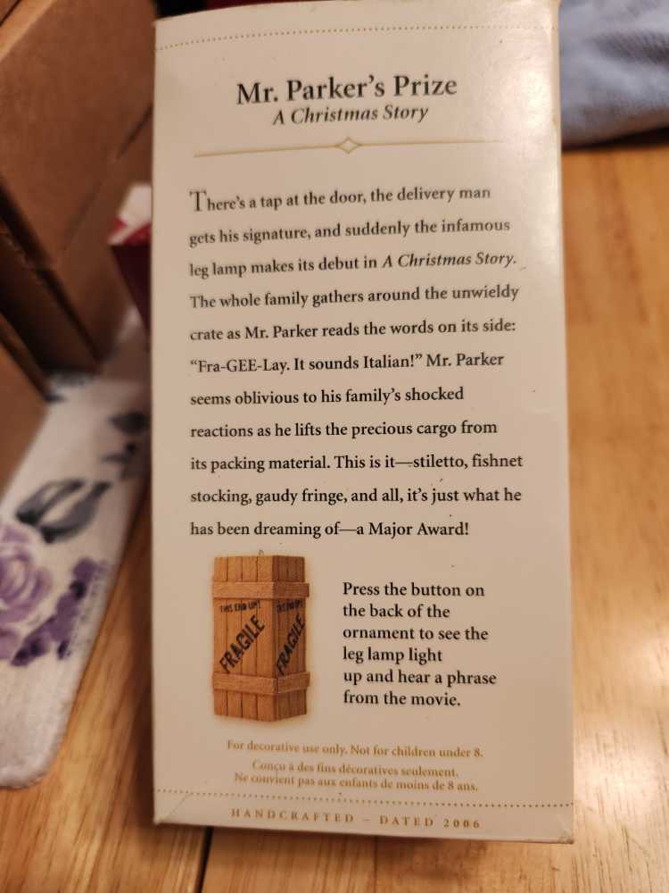 Mr. Parker’s Prize - Hallmark “A Christmas Story” Ornaments (A Christmas Story) ornament collectible [Barcode 015012964240] - Main Image 3