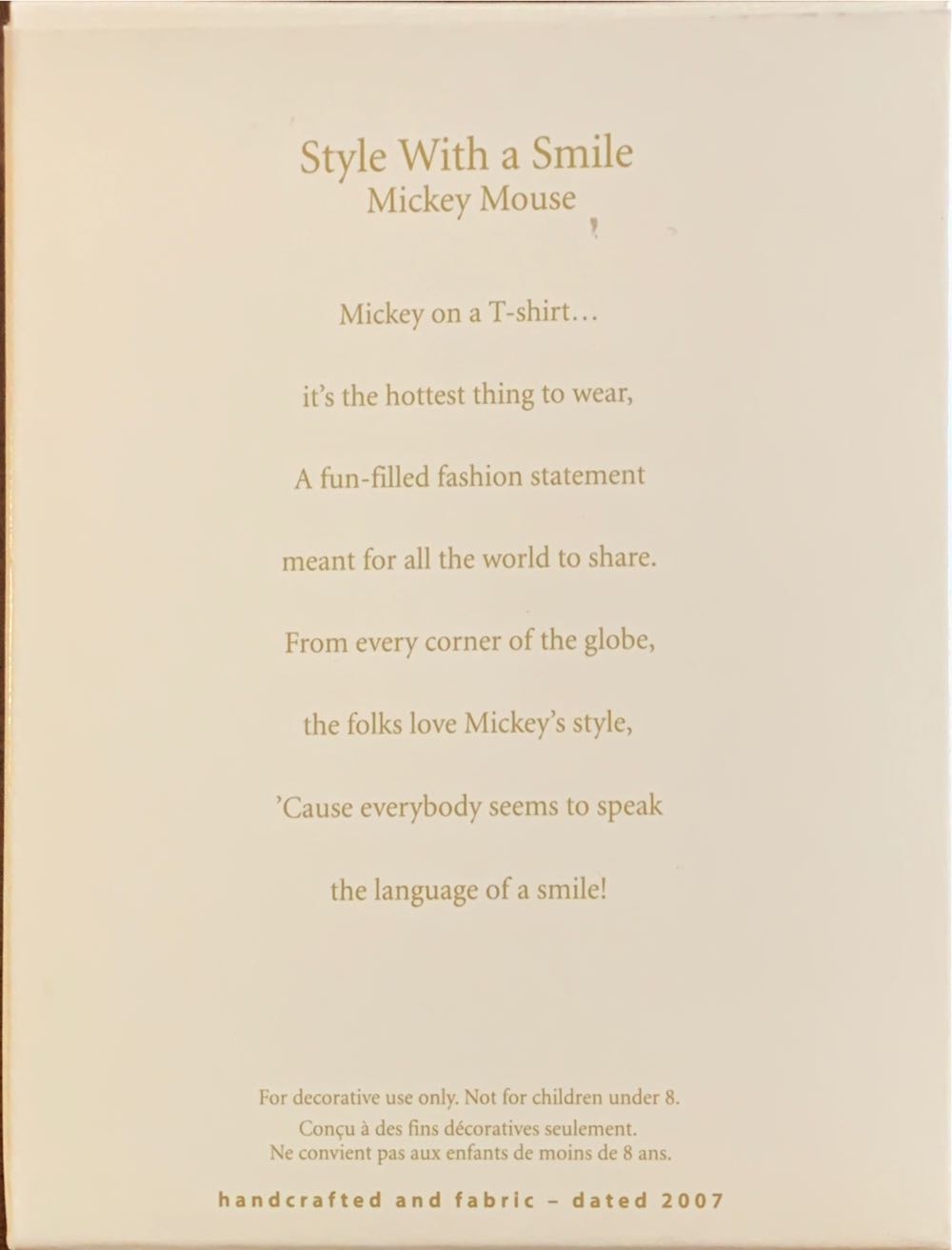 Style With A Smile - Disney - Mickey Mouse (Mickey Mouse) ornament collectible [Barcode 015012969139] - Main Image 2