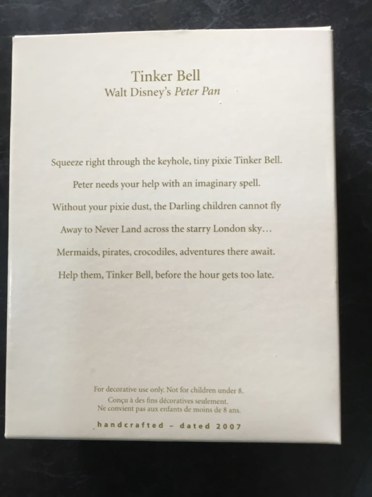 Peter Pan- Tinker Bell - Disney Peter Pan (Television) ornament collectible [Barcode 015012975048] - Main Image 2